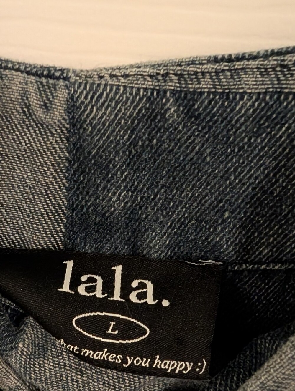 Dressed in LALA Blue Checkerboard Denim Jumpsuit - Picture 3 of 3